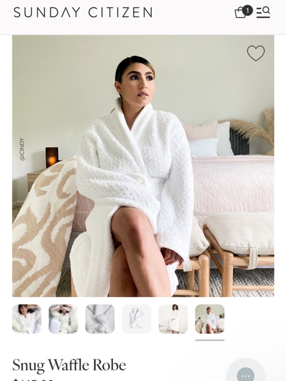 Snug Waffle Robe - White - Picture 2 of 8